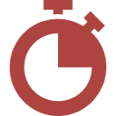 Red stopwatch icon with a simple design.